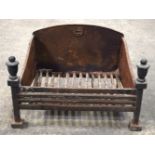 A GEORGE III STYLE CAST IRON FIRE GRATE. 56 cm x 37 cm.