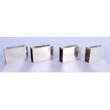 FOUR SILVER MATCHBOX HOLDERS. 42 grams. 4.5 cm x 3 cm. (4)