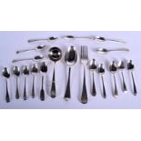 ASSORTED EARLY ENGLISH SILVER FLAT WARE. 350 grams. (qty)