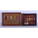 TWO WWII CASED SETS OF MILITARY MEDALS. (10)