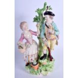 18th c. Derby fine group of a hunter and a companion. 22cm High