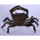 A JAPANESE BRONZE CRAB OKIMONO. 11 cm x 8 cm.