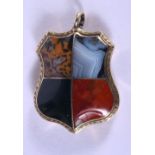 A RARE ANTIQUE SCOTTISH GOLD AND AGATE BROOCH. 8 grams. 3.5 cm x 2.5 cm.