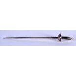 A VERY RARE ANTIQUE SILVER EPEE LETTER OPENER. 80 grams. 30 cm long.