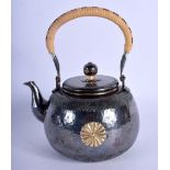 A CHARMING 19TH CENTURY JAPANESE MEIJI PERIOD SILVER GILT KETTLE with imperial gilt mon and mark. 43