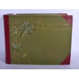 A VERY LARGE ANTIQUE PHOTOGRAPH AND POSTCARD ALBUM. (qty)