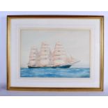 R P Nash (19th Century) Pair, Watercolours, Ships at sea. Image 45 cm x 30 cm.