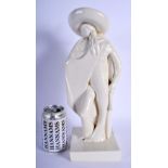 A LARGE ART DECO WHITE GLAZED GREDES POTTERY FIGURE OF A DANCER Belgian or French. 35 cm high.