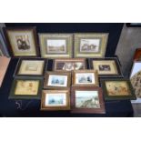 A collection of framed watercolours, prints and photographs (12)