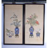 Chinese School (19th Century) Pair of Watercolours, Still Lives, precious objects. Image 70 cm x 40