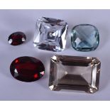 FIVE UNMOUNTED VINTAGE GEM STONES. Largest 1.75 cm x 2.5 cm. (5)