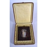 AN ANTIQUE CONTINENTAL PAINTED IVORY PORTRAIT MINIATURE depicting an Arabic male and a gypsy girl. I