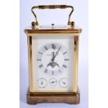 A BOXED MATTHEW NORMAN MOONPHASE REPEATING CARRIAGE CLOCK with three subsidiary dials. 17.5 cm high