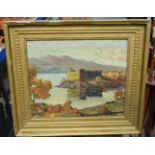 Manner of Walter Richard Sickhert (1860-1942) Oil on board, Coastal scene. Image 36 cm x 42 cm.