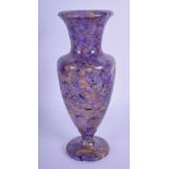 A LOVELY EARLY 20TH CENTURY EUROPEAN CARVED AMETHYST QUARTZ VASE of baluster form. 20 cm high.