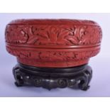 AN EARLY 20TH CENTURY CHINESE CARVED RED CINNABAR LACQUER BOX AND COVER late Qing/Republic, decorate