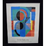 A framed signed print by Sonia Delaunay 88 x 69 cm