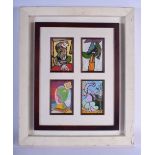 French School (20th Century) Oil on Card, 4 x Abstract studies. Each image 15 cm x 10 cm.