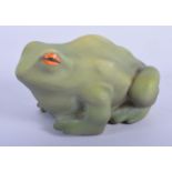 Royal Worcester rare netsuke figure of a green toad, date code 1912. 8cm Long