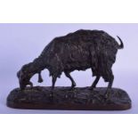 European School (20th Century) Bronze , Roaming goat. 24 cm x 16 cm.