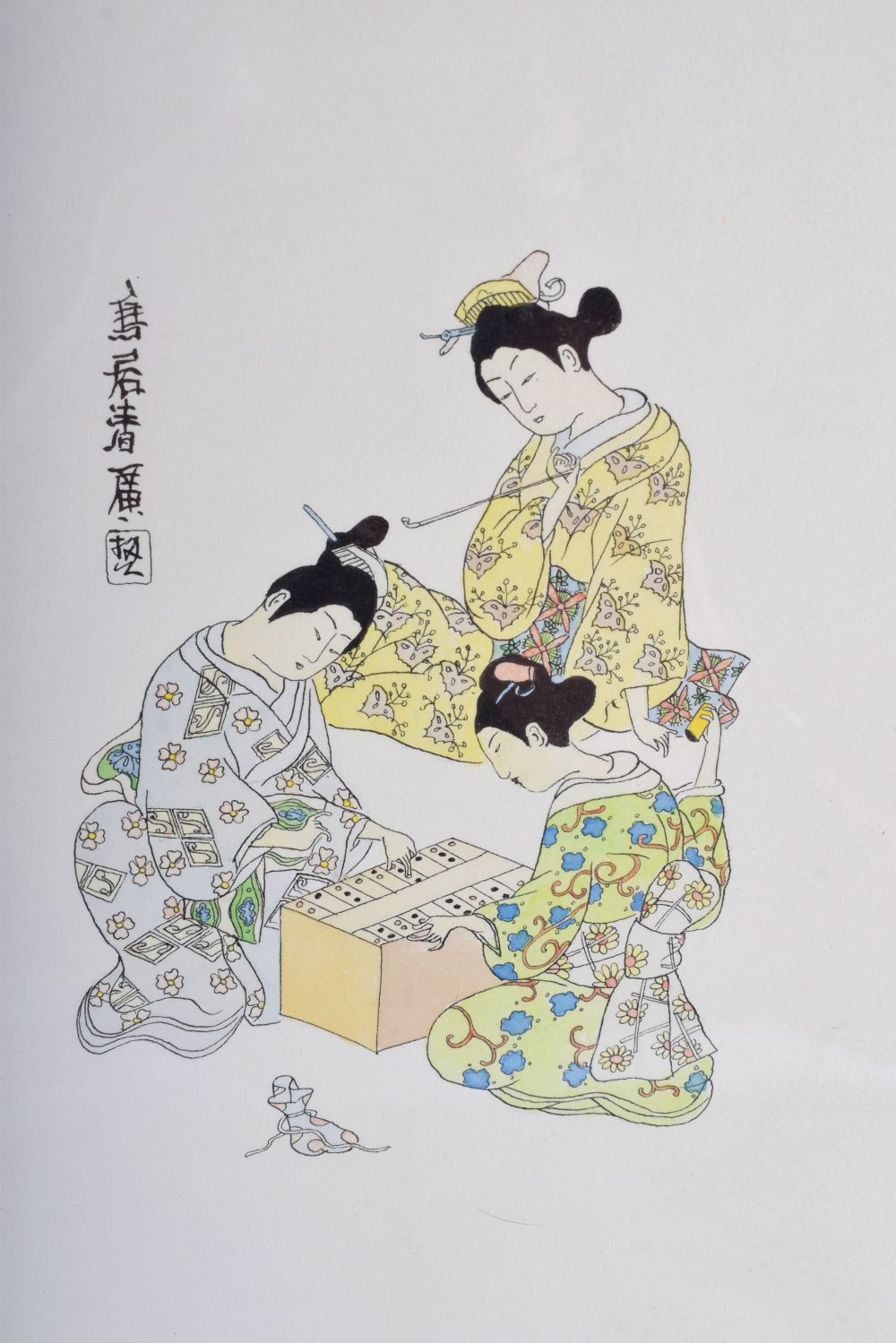 Japanese School (C1930) 10 x Watercolours, Figures in various pursuits. Image 35 cm x 26 cm. (10) - Bild 6 aus 6