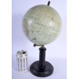 AN ANTIQUE GLOBE TERRESTRE G THOMAS OF PARIS. 38 cm high.