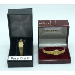 A Rotary yellow metal ladies quartz watch together with a Pulsar quartz watch (2).