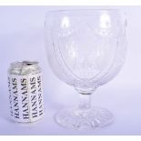 AN ENGLISH CORONATION JUNE 2ND 1953 CUT GLASS GOBLET Webb or Whitefriars. 21 cm x 15 cm.
