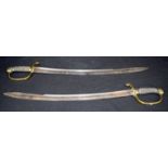 A pair of antique Northumberland County Constabulary dress swords 75cm (2)
