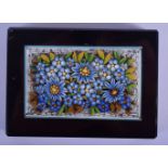 A 19TH CENTURY ITALIAN MICRO MOSAIC RECTANGULAR MARBLE PAPERWEIGHT decorated with flowers. 10 cm x 6