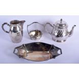 FOUR ARTS AND CRAFTS SILVER PLATED ITEMS probably WMF. 1372 grams. 23 cm x 18 cm. (4)