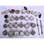 TWENTY TWO ANTIQUE POCKET WATCHES in various forms and sizes. (qty)