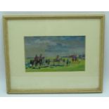 William Henry Ford watercolour of horses at the showground in Norfolk 15 x 25 cm.