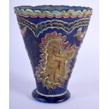 A VERY UNUSUAL 19TH CENTURY SOUTH EUROPEAN GRAND TOUR GLASS GOBLET After the Antiquity, decorated wi