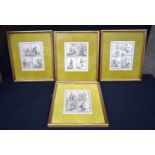 A collection of four framed Etchings of females 25 x 20cm (4).
