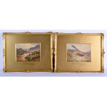 Arthur Suker (1857-1902) British, Pair of Watercolours, Dartmoor landscapes. Image 15 cm x 18 cm.