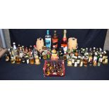 A collection of miniature bottles of Whisky, liqueurs and spirits (114)
