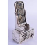 A RARE EARLY 20TH CENTURY CHINESE SILVER DRESSING TABLE. 77 grams. 9 cm x 5 cm.