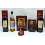A collection of Cognac Hennessy, Remy Martin, Martell. (6).