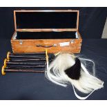 A boxed set of Bagpipe Hardie Chanters together with a Sporran (8).
