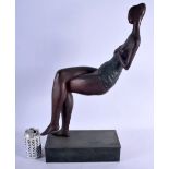 A LARGE CONTEMPORARY BRONZE STUDY OF A FEMALE. 55 cm x 30 cm.