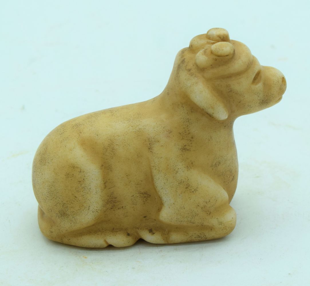 An Indian stone carving of a Sheep . 8 x 11cm.
