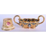 Early 20th c. Coalport rare agate and raised gilt match pot, made for Gilman & Collamore, 5th Ave. N