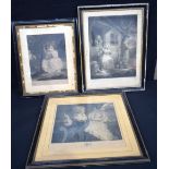 Three large framed engravings 50 x 38cm. (3).