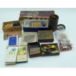 A collection of vintage games including table bowls, chess, miniature Skittles etc 11cm. (QTY)