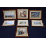 A collection of small framed water colours 12 x 20cm (6).