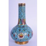 A 17TH/18TH CENTURY CHINESE CLOISONNE ENAMEL BULBOUS VASE Ming/Qing, decorated with foliage and trai