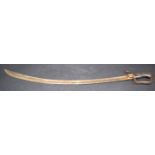 An antique Cavalry Sabre with a leather grip 95 cm.