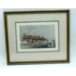 A framed coloured Lithograph of The Chinese temple in Singapore after a drawing by Alfred Agate. 15