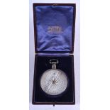 A RARE BOXED ANTIQUE SILVER DOLLAND OF LONDON COMPASS. 4.75 cm wide.